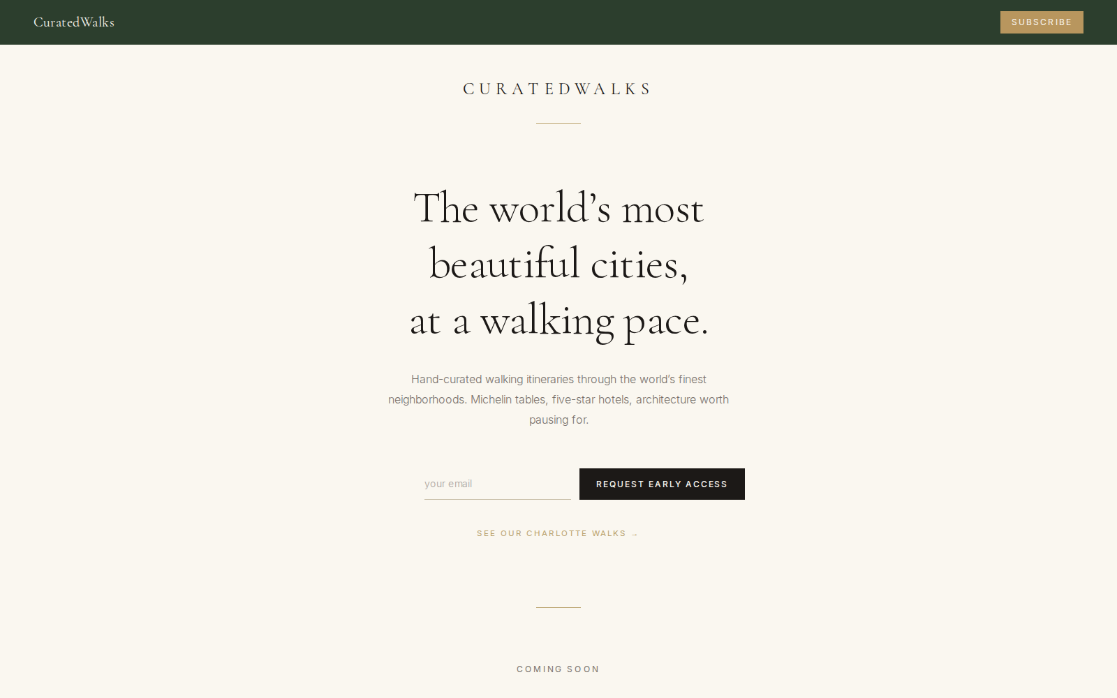Curated Walks homepage