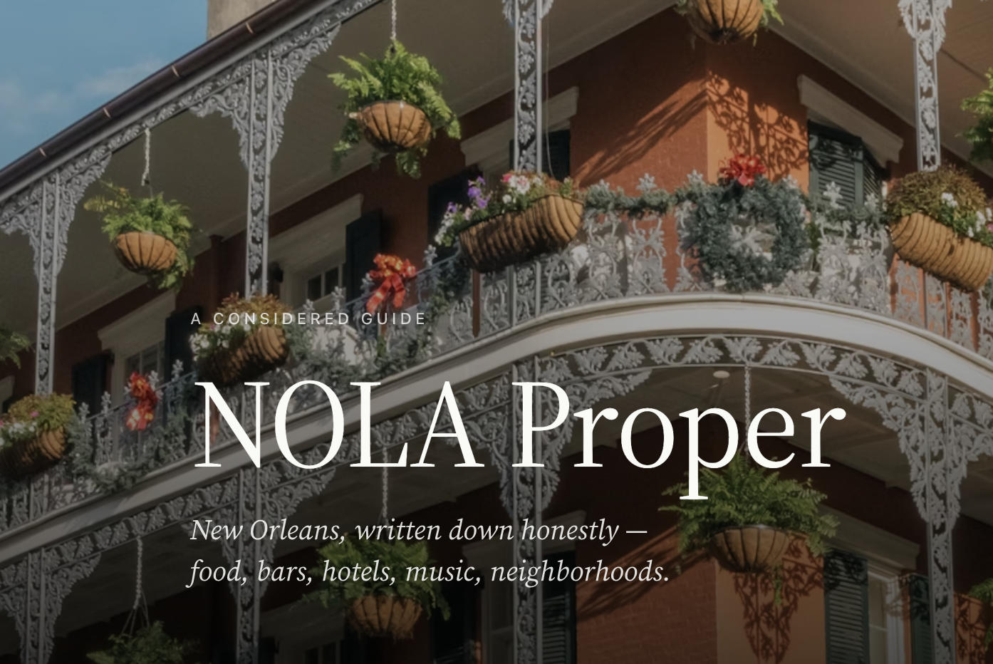 NOLA Proper homepage
